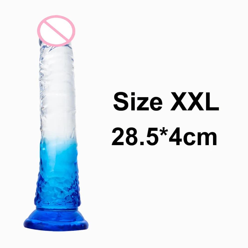 Crystal Jelly Huge Dildo - Realistic Design for Couples & Solo Play - Passion Pulse Adult