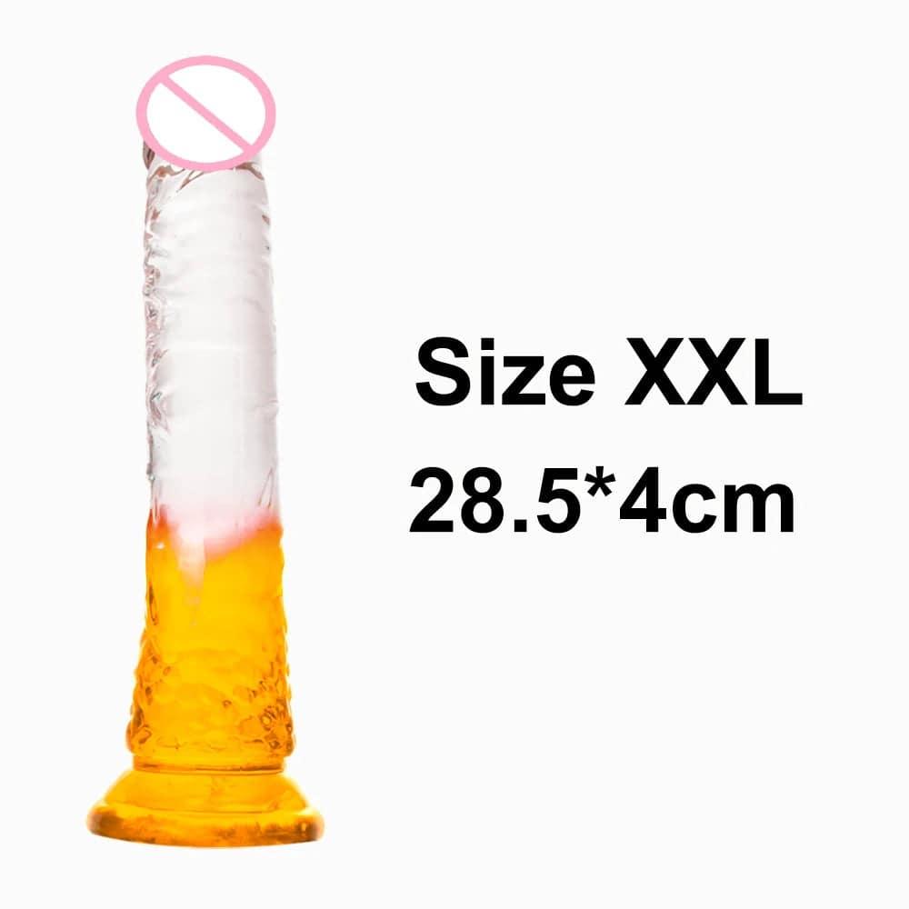 Crystal Jelly Huge Dildo - Realistic Design for Couples & Solo Play - Passion Pulse Adult