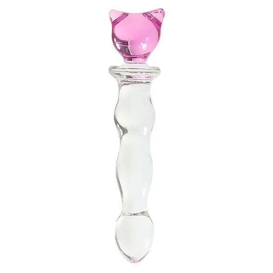 Cute Pink Smooth Crystal Glass Anal Plug Vaginal Anal Beads Dildos Plug Massage Masturbation Adult Sex Toys For WomenMen - Passion Pulse Adult