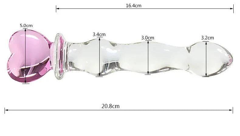 Cute Pink Smooth Crystal Glass Anal Plug Vaginal Anal Beads Dildos Plug Massage Masturbation Adult Sex Toys For WomenMen - Passion Pulse Adult