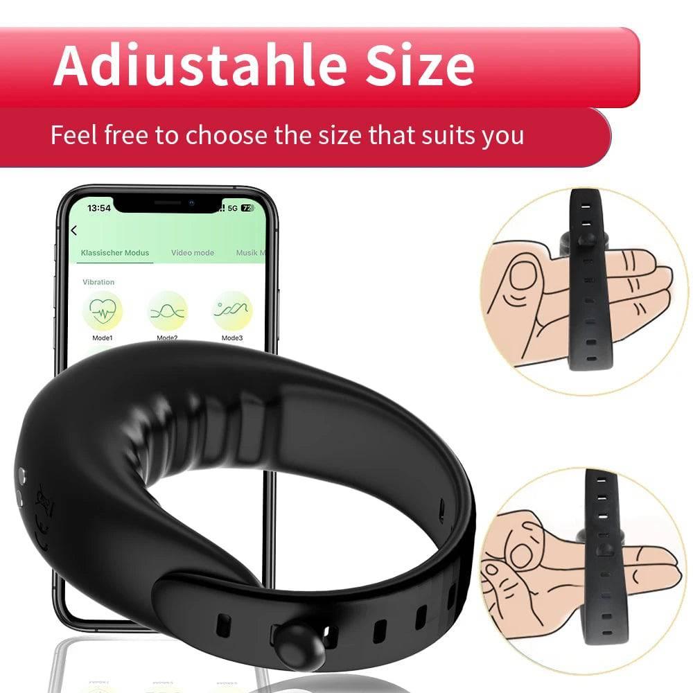 APP Remote Control Cock Ring Male Cock Ring Vibrator APP Remote Control Penis Ring Delay Ejaculation Erectile Enlargement Male Masturbator Sex Toy For Couple - Passion Pulse Adult