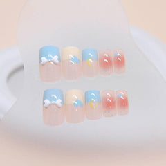 Cute nail art nail patch wearable and removable polka dot moon love butterfly French nail patch - Passion Pulse Adult