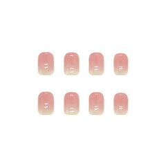 Natural pure wearable square short nail art piece gradient color pink smudge new product - Passion Pulse Adult