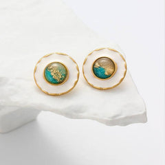 Oil Painting Milky Way Glazed Earrings - Passion Pulse Adult