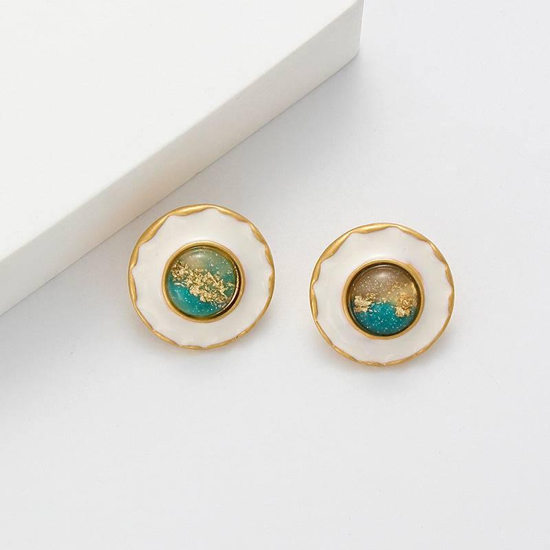 Oil Painting Milky Way Glazed Earrings - Passion Pulse Adult