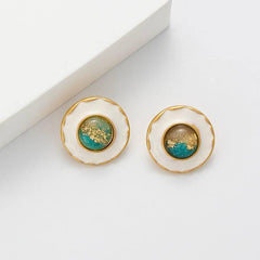 Oil Painting Milky Way Glazed Earrings - Passion Pulse Adult