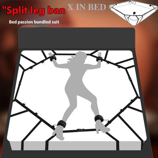 SM Handcuffs and Ankle Cuffs Bondage Toy with Ball Gag and Nipple Clamps - Passion Pulse Adult