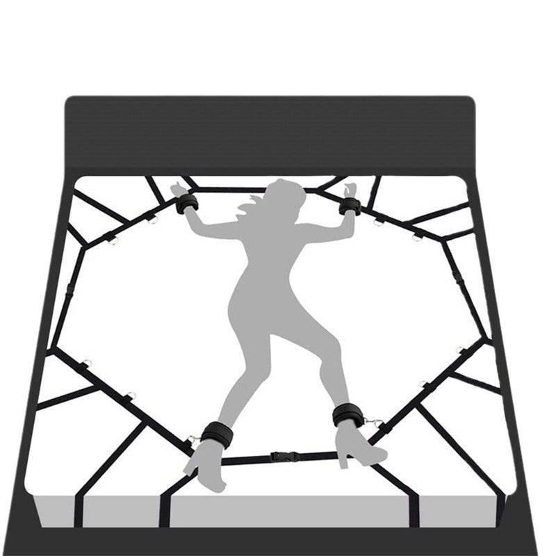 SM Handcuffs and Ankle Cuffs Bondage Toy with Ball Gag and Nipple Clamps - Passion Pulse Adult