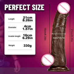 Realistic Large Dildo with Thick Glans & Suction Cup - Ultimate Pleasure - Passion Pulse Adult