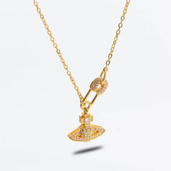 Saturn Brooch Pendant Necklace - Passion Pulse Adult