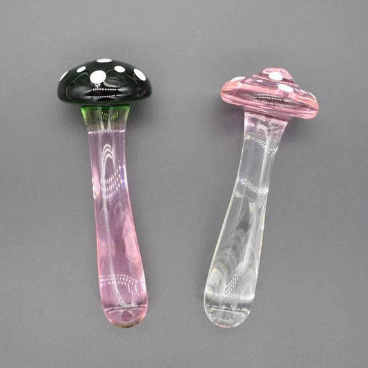 Glass Mushroom Dildo Stick - Elegant Design for Intimate Play - Passion Pulse Adult