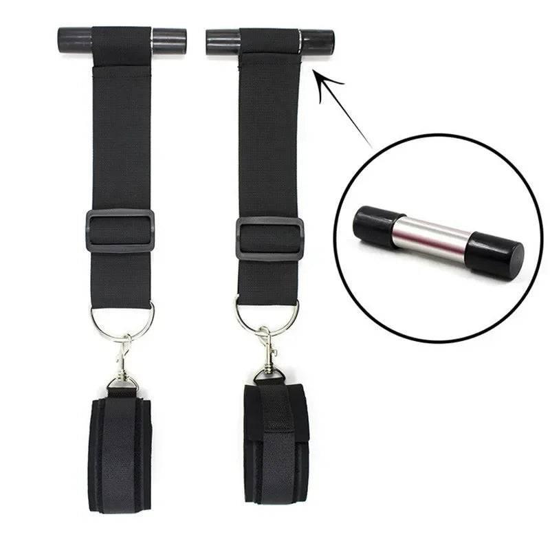 Over-the-Door Bondage Restraints with Adjustable Shackles - BDSM Door Swing for Erotic Roleplay and Fetish Games for Couples - Passion Pulse Adult