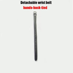 Adjustable Leather Bondage Restraint Harness with Handcuffs and Neck Collar - BDSM Back Restraint Chastity Harness for Couples Roleplay and Fetish Play - Passion Pulse Adult