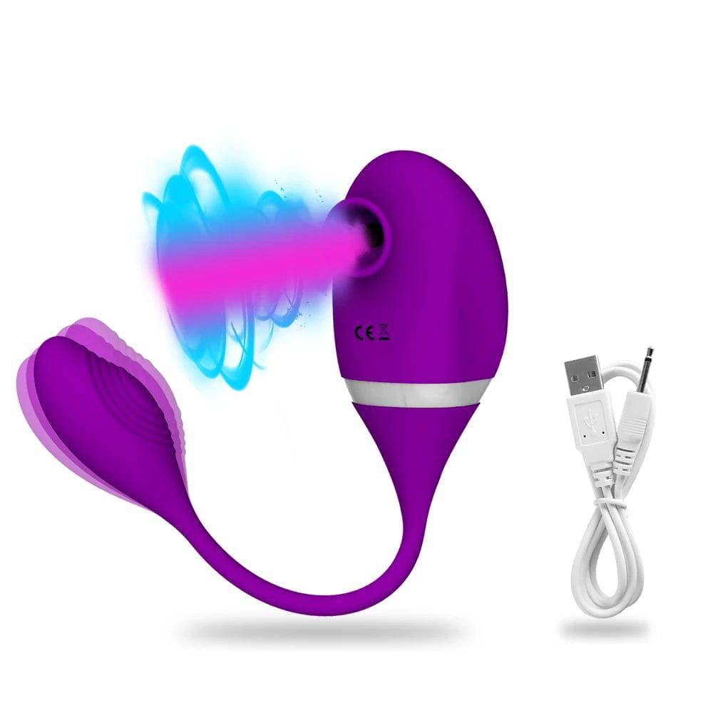 2-in-1 Clitoral Sucking & Licking Vibrator – Dual Stimulation for Clitoris and Nipple - Passion Pulse Adult