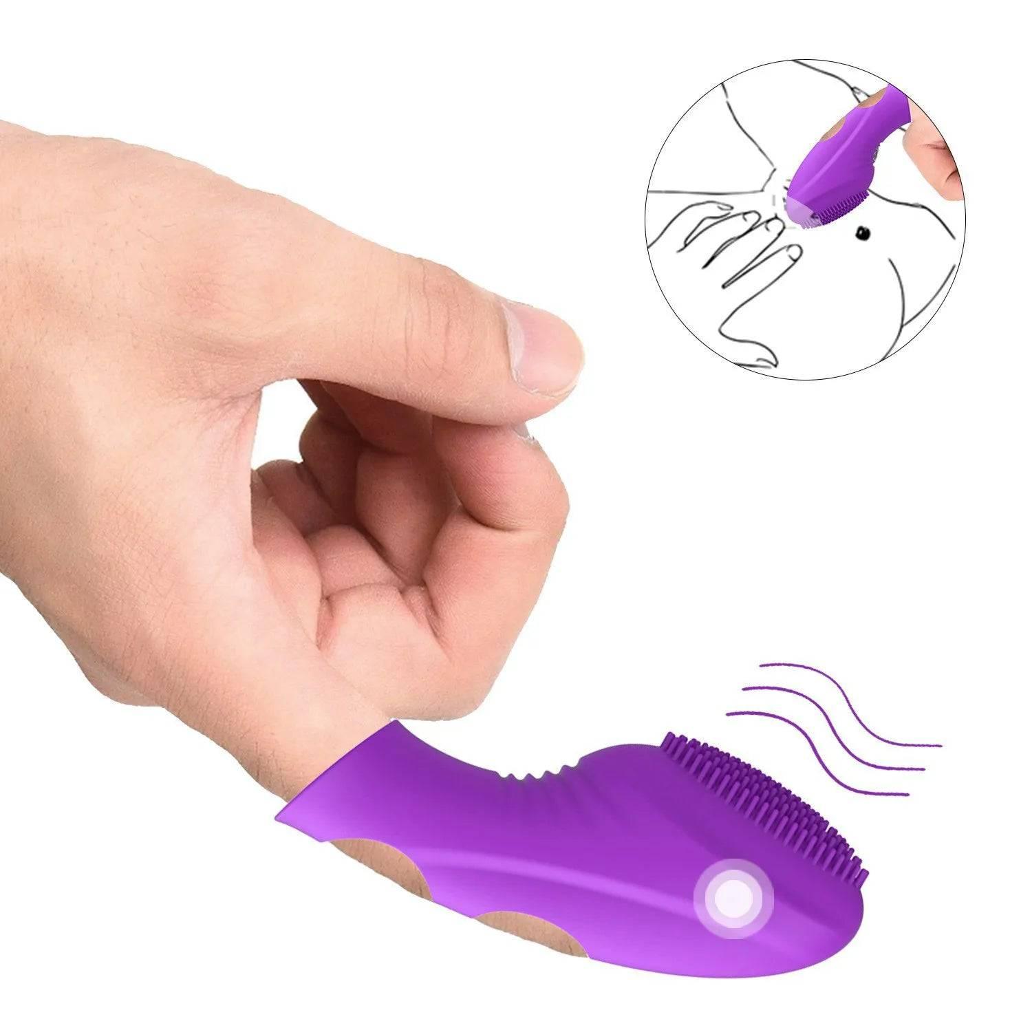 Finger Vibrator for G-Spot, Clitoral, & Vaginal Stimulation | Orgasm Massager & Masturbator | Erotic Finger Sleeve Sex Toys for Women & Men - Passion Pulse Adult