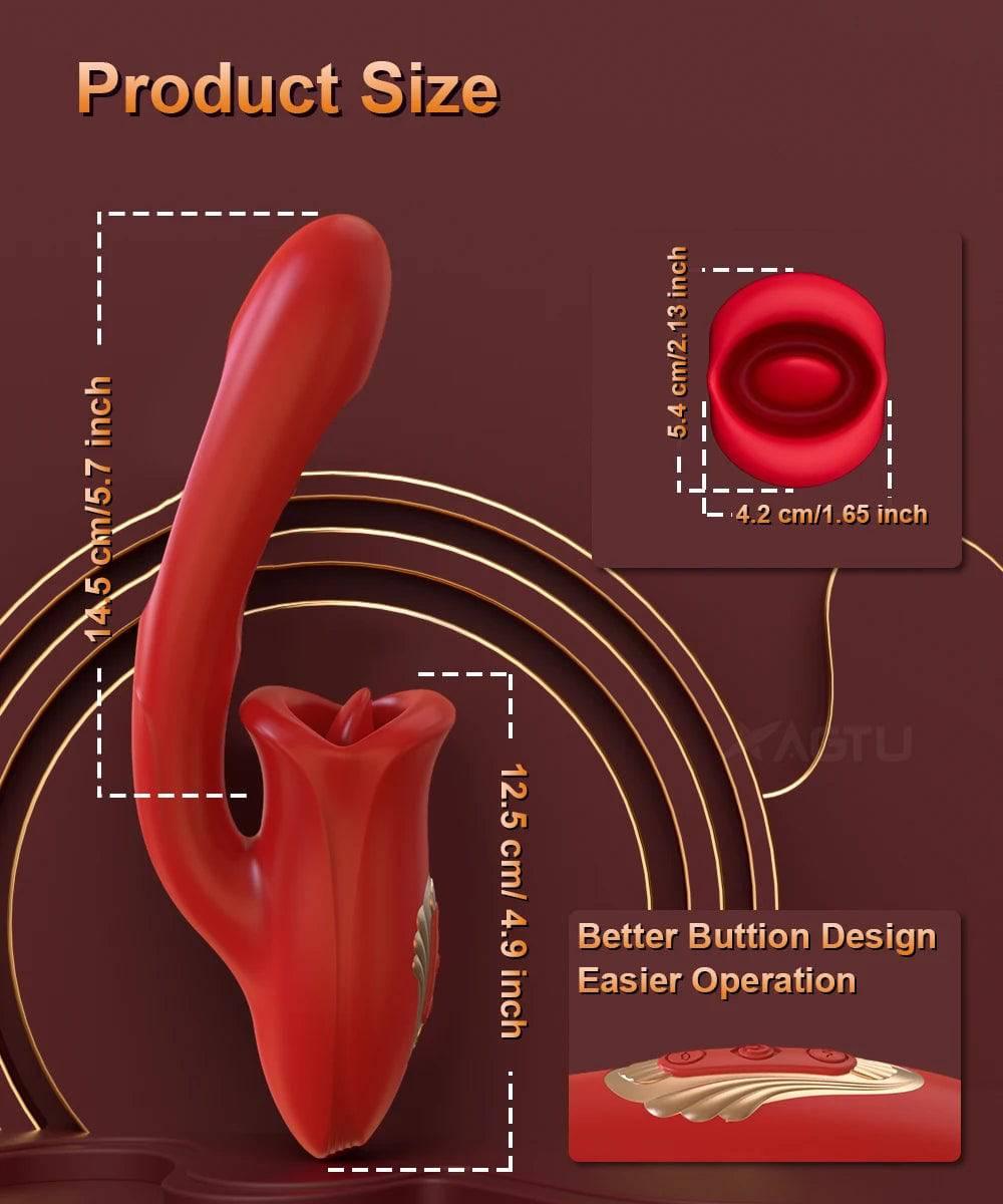 Powerful Tongue Licking Dildo Vibrator – G-Spot & Clitoris Stimulator - Passion Pulse Adult