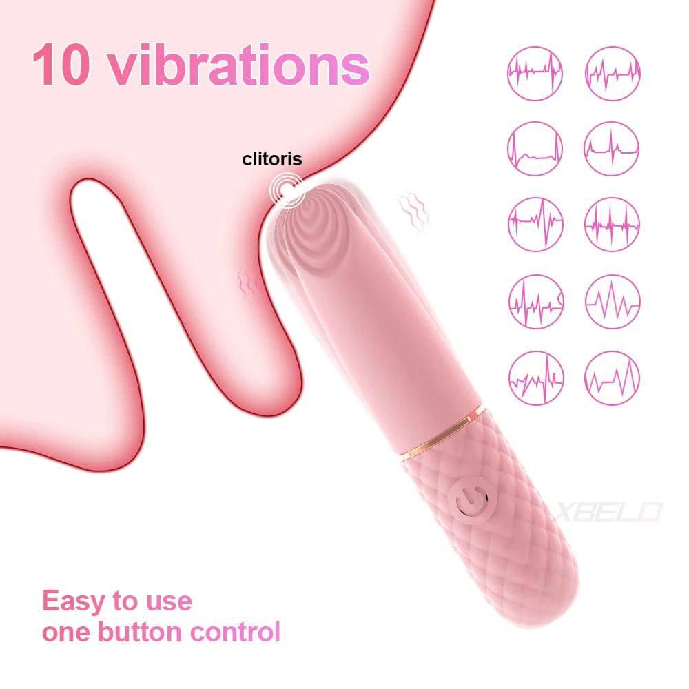 10-Speed Rechargeable Mini Bullet Vibrator - Passion Pulse Adult