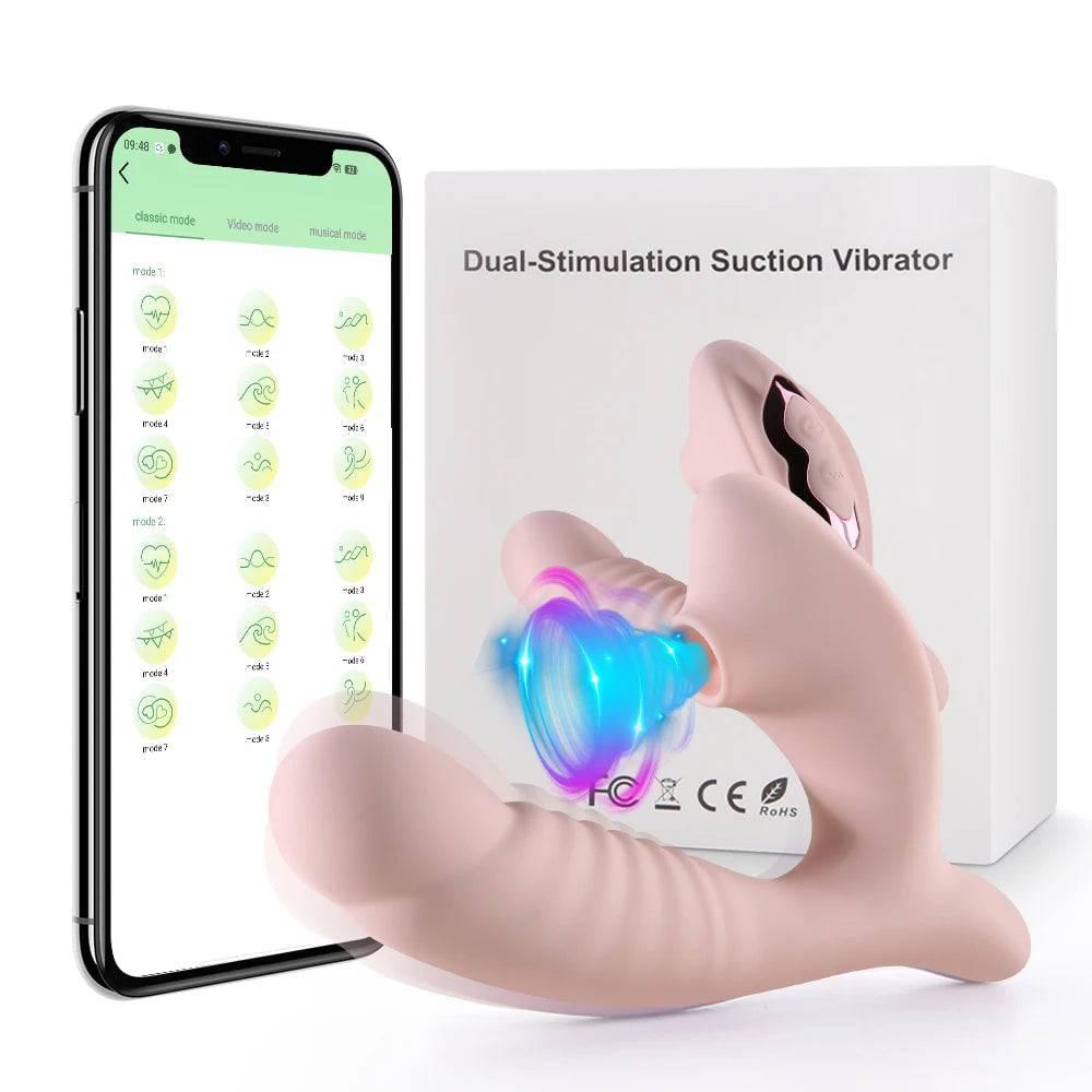 G-Spot Dildo Vibrator – Clit Sucker with 9 Oral Sucking Modes - Passion Pulse Adult