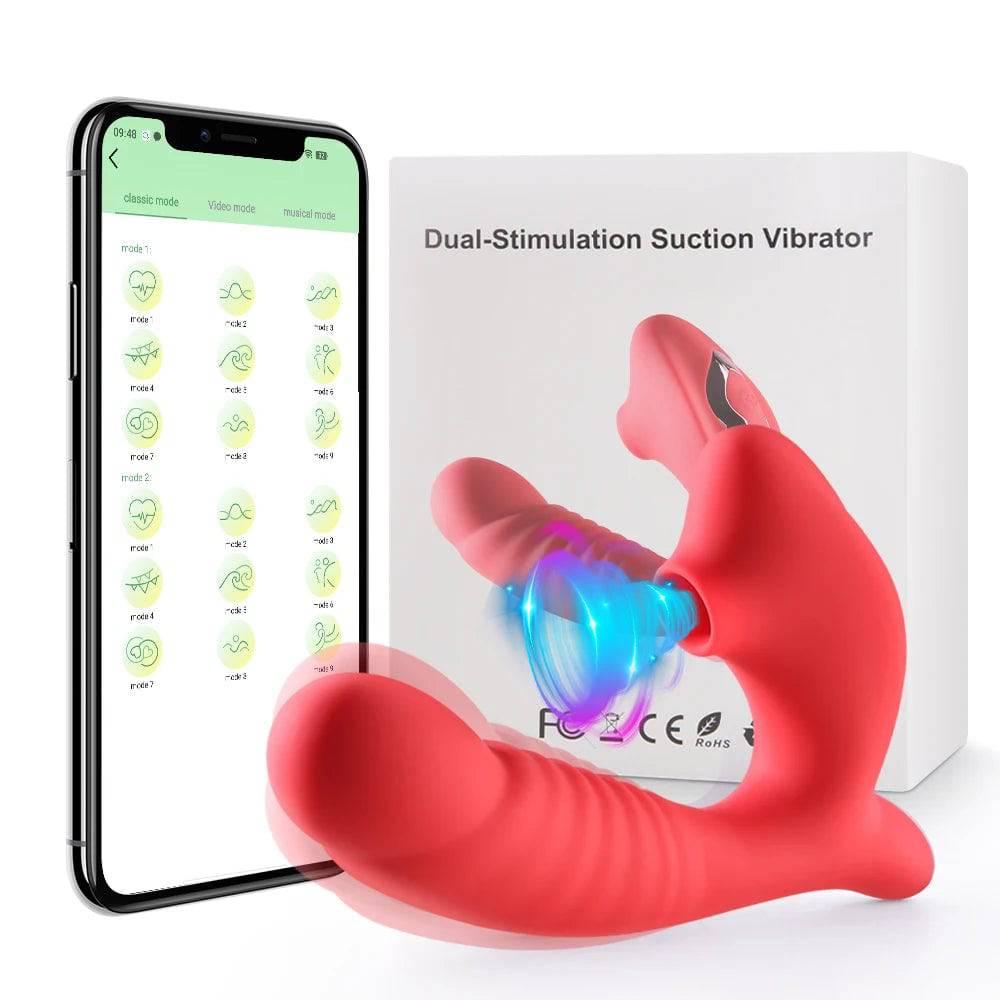 G-Spot Dildo Vibrator – Clit Sucker with 9 Oral Sucking Modes - Passion Pulse Adult