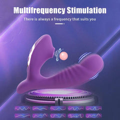 G-Spot Dildo Vibrator – Clit Sucker with 9 Oral Sucking Modes - Passion Pulse Adult