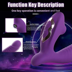 G-Spot Dildo Vibrator – Clit Sucker with 9 Oral Sucking Modes - Passion Pulse Adult