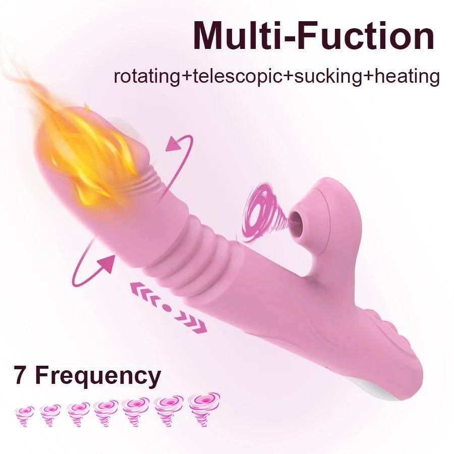 Heating Dildo Vibrator with Clitoral Suction & G-Spot Rotation – Ultimate Pleasure Massager for Women - Passion Pulse Adult