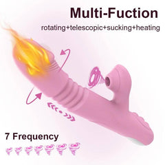 Heating Dildo Vibrator with Clitoral Suction & G-Spot Rotation – Ultimate Pleasure Massager for Women - Passion Pulse Adult