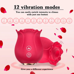 Rose Petal G-Spot Suction Vibrator – Powerful Sucking Vibrations - Passion Pulse Adult