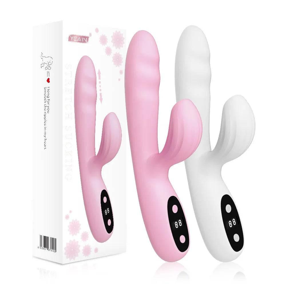 Soft and Cute Clitoris Stimulation Wand with LCD Display for Women Flexible Vibrating Insertion AV Pleasure Toys for Women - Passion Pulse Adult