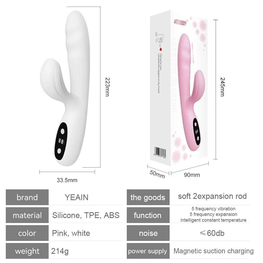 Soft and Cute Clitoris Stimulation Wand with LCD Display for Women Flexible Vibrating Insertion AV Pleasure Toys for Women - Passion Pulse Adult