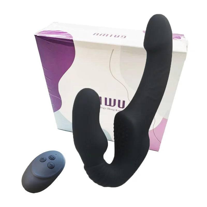 Strapless Strap-On Dildo Vibrator with Remote Control | G-Spot & Clitoral Stimulator | Sex Toy for Women & Lesbian Couples - Passion Pulse Adult