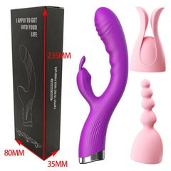 10-Speed USB Rechargeable Rabbit Vibrator – Powerful G-Spot & Clitoral Stimulator - Passion Pulse Adult