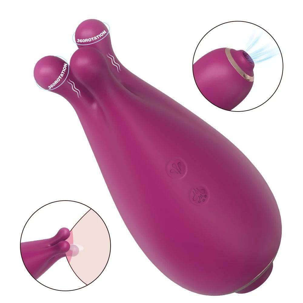 2-in-1 Clit Sucker & Vacuum Stimulator: Powerful Vibrator for Women - Passion Pulse Adult