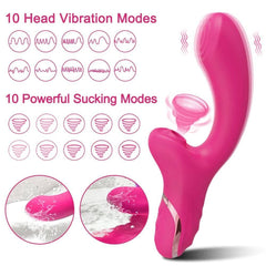 Powerful Clitoral Sucking & Dildo Vibrator – 20 Modes for G-Spot & Vagina Stimulation - Passion Pulse Adult