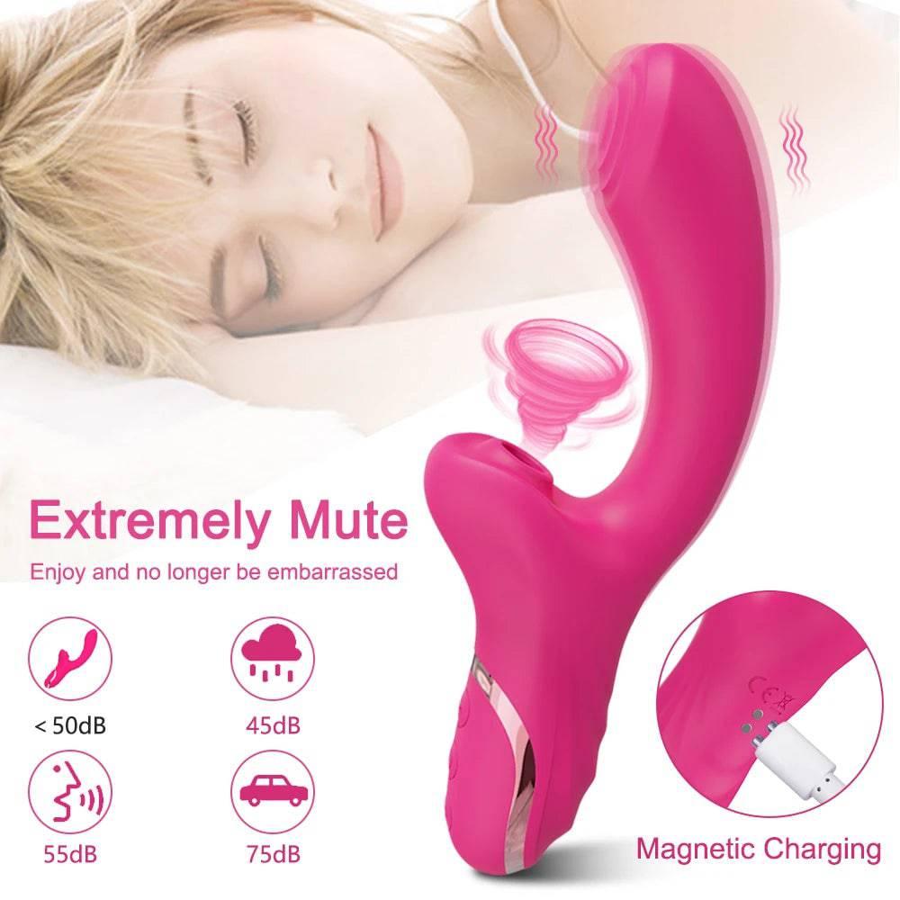 Powerful Clitoral Sucking & Dildo Vibrator – 20 Modes for G-Spot & Vagina Stimulation - Passion Pulse Adult