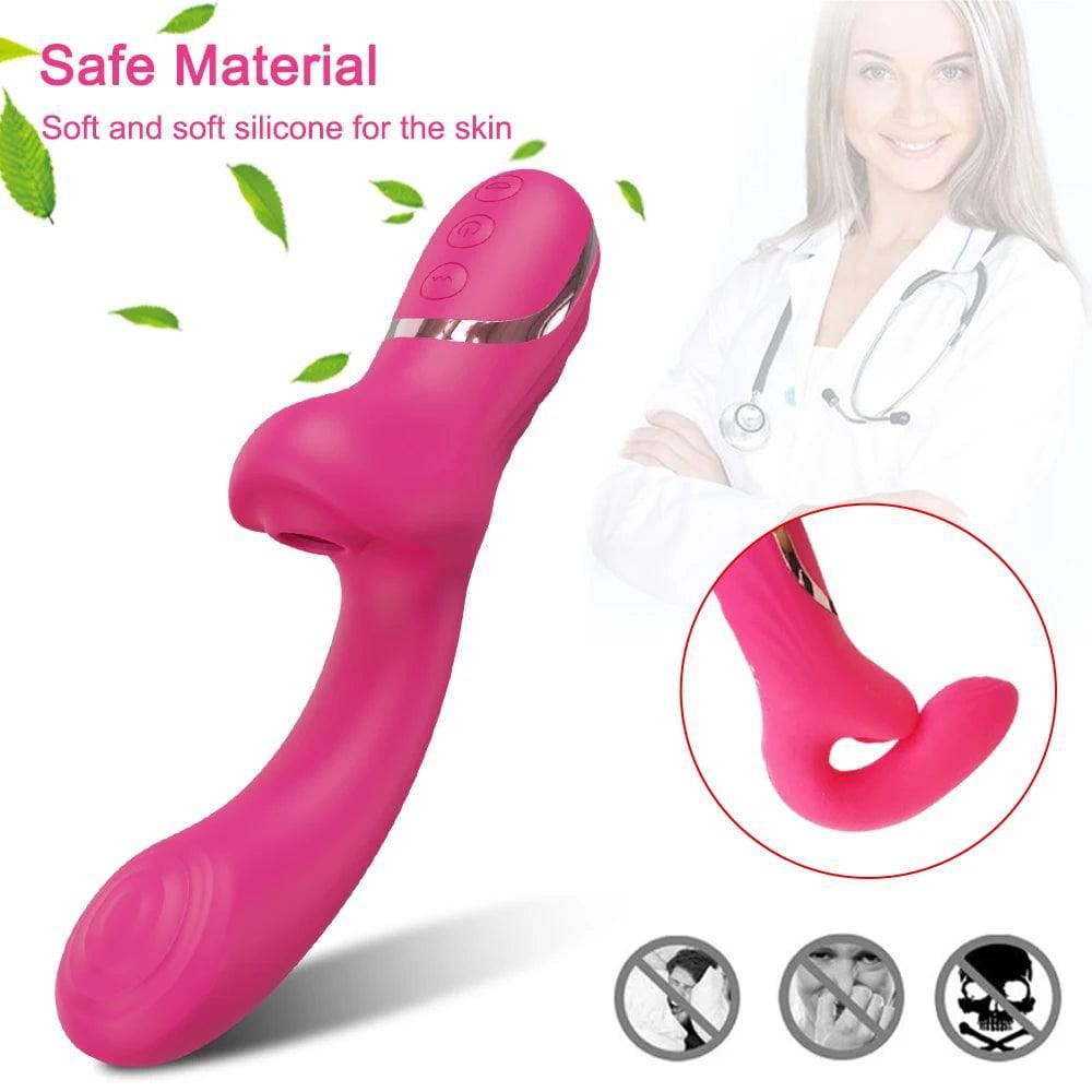 Powerful Clitoral Sucking & Dildo Vibrator – 20 Modes for G-Spot & Vagina Stimulation - Passion Pulse Adult