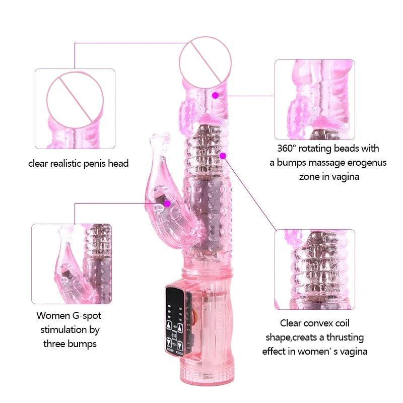 Powerful Thrusting Rabbit Vibrator – Realistic G-Spot & Clitoral Massager - Passion Pulse Adult