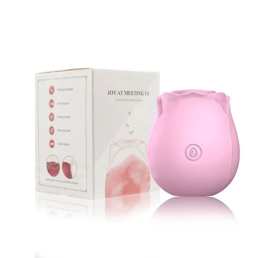 Rose Shape Vagina Sucking Vibrator: Intimate Nipple Sucker with Oral Licking and Clitoris Stimulation - Powerful Sex Toy for Women - Passion Pulse Adult