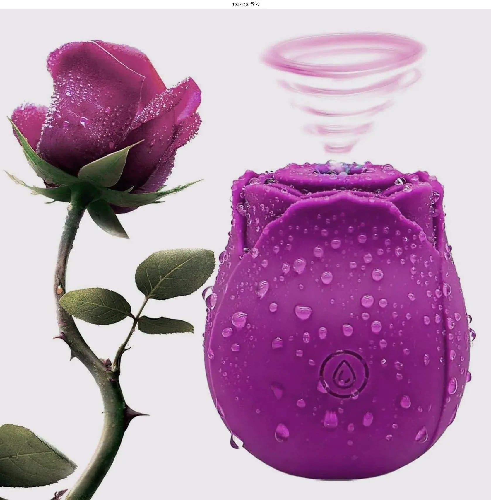 Rose Shape Vagina Sucking Vibrator: Intimate Nipple Sucker with Oral Licking and Clitoris Stimulation - Powerful Sex Toy for Women - Passion Pulse Adult