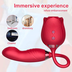 Rose Sucking Licking Vibrator for Women Dildo Clit Sucker Nipple Clitoris Stimulation Vibrators Female Sex Toys for Adults 18+ - Passion Pulse Adult