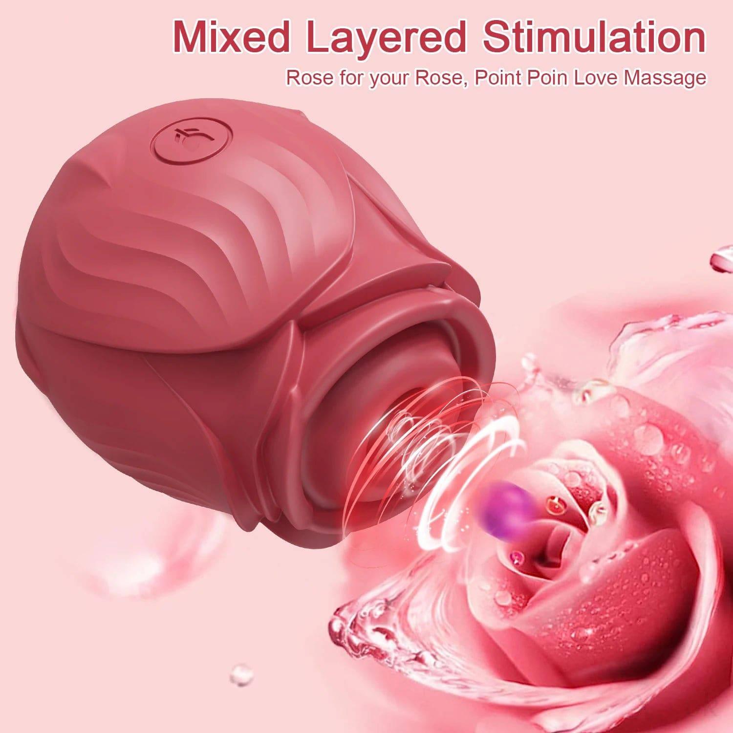 Rose Sucking Vibrator – Clit & Nipple Stimulator - Passion Pulse Adult