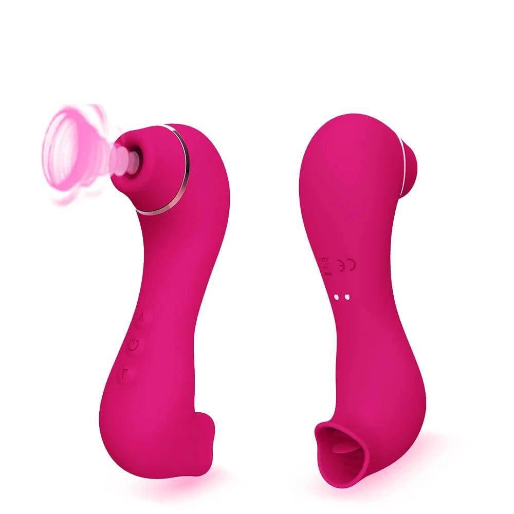 Sucking tongue licking G-spot patting double head vibrator - Passion Pulse Adult
