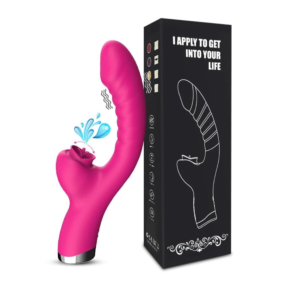 2-in-1 Licking Clitoris & G-Spot Vibrator for Women - Passion Pulse Adult