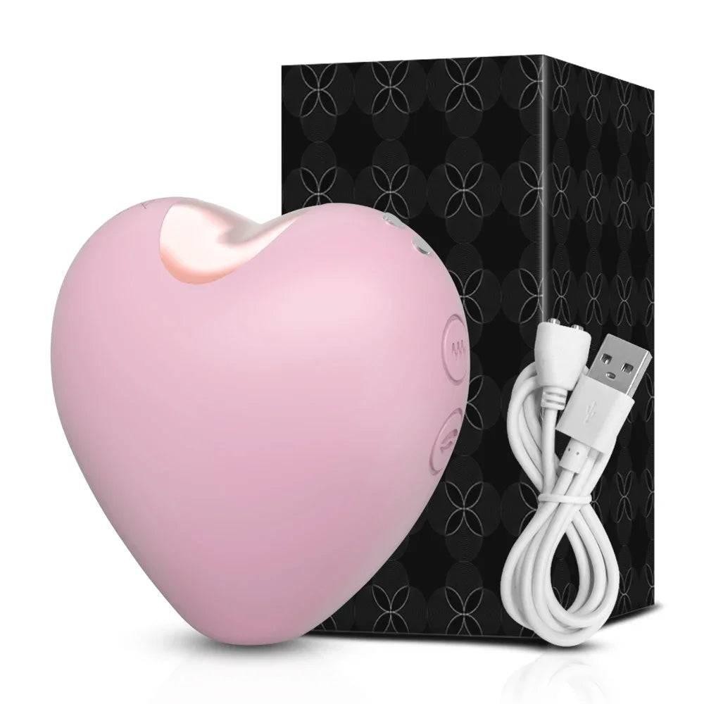 Heart-Shaped Sucking Vibrator – Clitoral & Nipple Stimulator for Women - Passion Pulse Adult