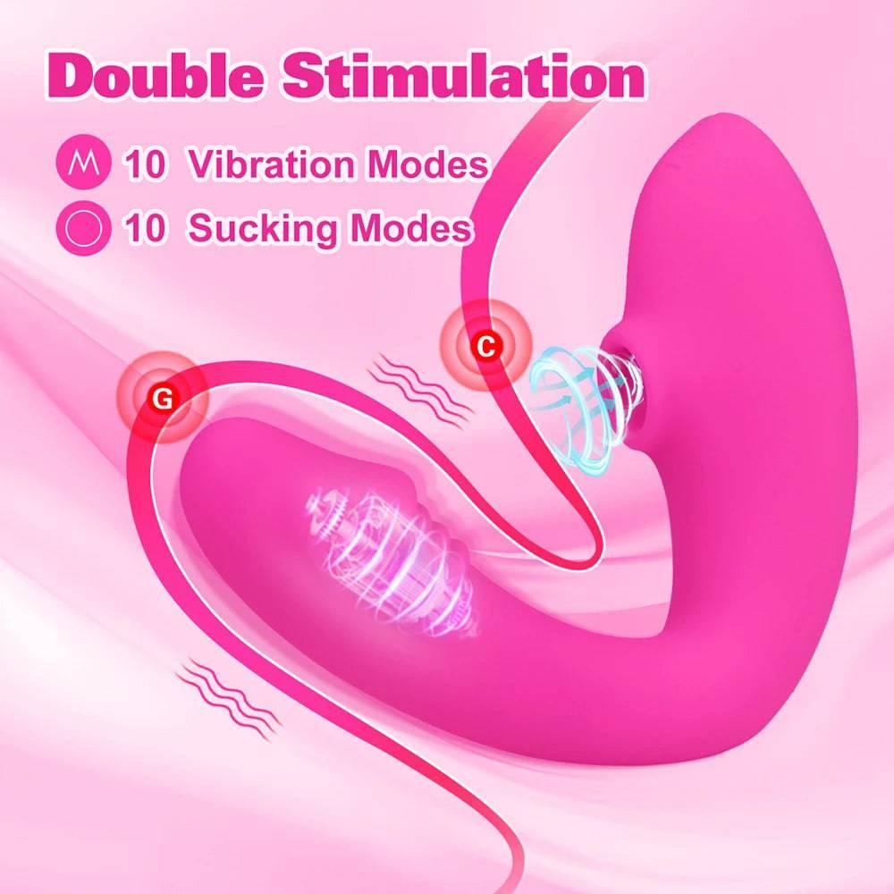 Sucking & Dual Dildo G-Spot Vibrator - Passion Pulse Adult