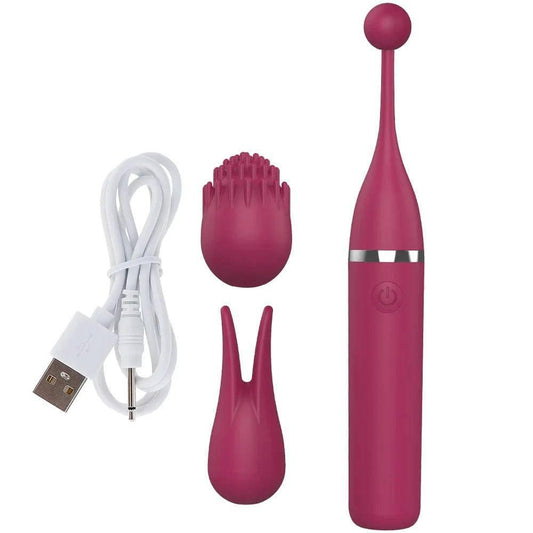 Female Clitoris Vibrator with 3 Caps – G-Spot Masturbation Massage - Passion Pulse Adult
