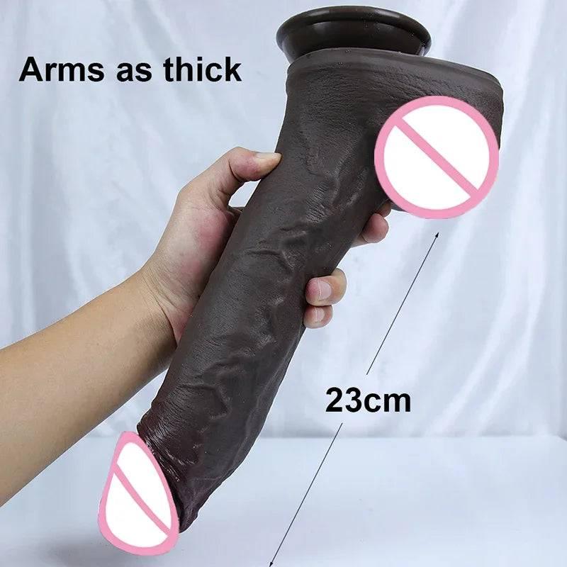 7cm Diam Huge Long Dick Realistic Dildo Soft Penis Suction Cup Anal Sex Toys For Woman Vagina Massager G Spot Masturbation Cock - Passion Pulse Adult