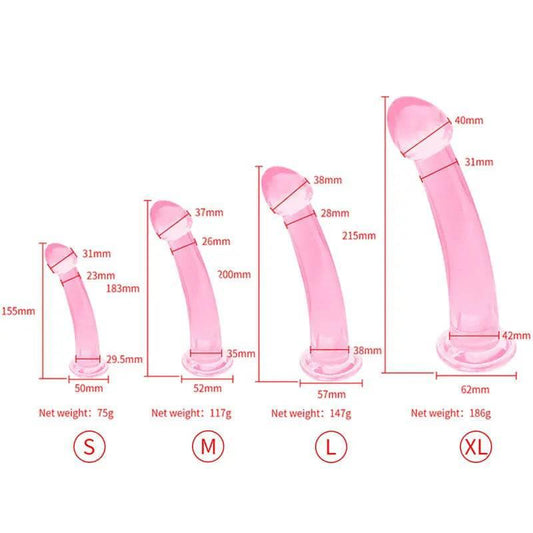 Soft Jelly Dildo with Suction Cup – Crystal Masturbator for Women and Men - Passion Pulse Adult