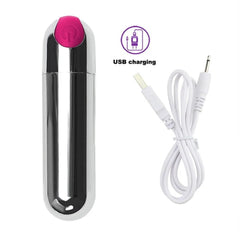 10-Speed Rechargeable Mini Bullet Vibrator – Clitoral, Anal & Vaginal Stimulator - Passion Pulse Adult