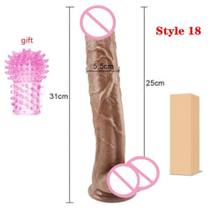 Realistic Dildo women - powerful suction cups, realistic soft skin and adult sex toys - perfect for masturbation! - Passion Pulse Adult